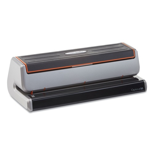  | Swingline A7074520 Optima 20-Sheet Electric Three 9/32 in. Hole Punch - Silver/Black image number 0