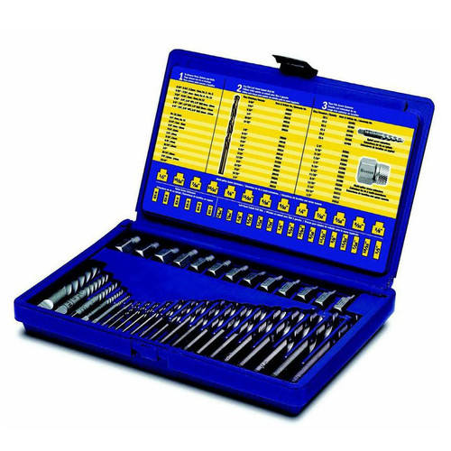 Bits and Bit Sets | Irwin Hanson 11135ZR 35-Piece Screw Extractor and Drill Bit Set image number 0