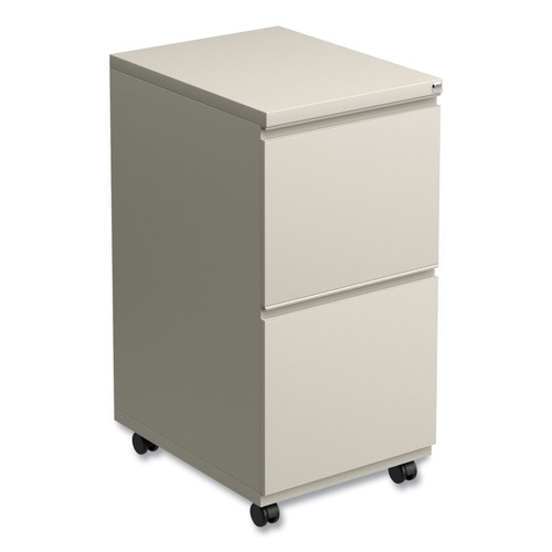 Office Filing Cabinets & Shelves | Alera ALEPBFFPY 14.96 in. x 19.29 in. x 27.75 in. 2 Legal/Letter-Size File Drawers Left or Right File Pedestal with Full-Length Pull - Putty image number 0