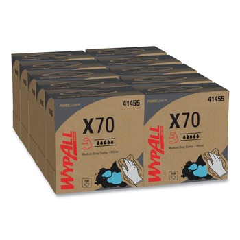 WypAll X70 9-1/10 in. x 16-4/5 in. Cloths - White (100/Box 10 Boxes/Carton)