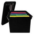 Office Jansan | Advantus 34052 14.25 in. x 18 in. x 10.88 in. Letter/Legal File Tote with Lid - Black image number 1