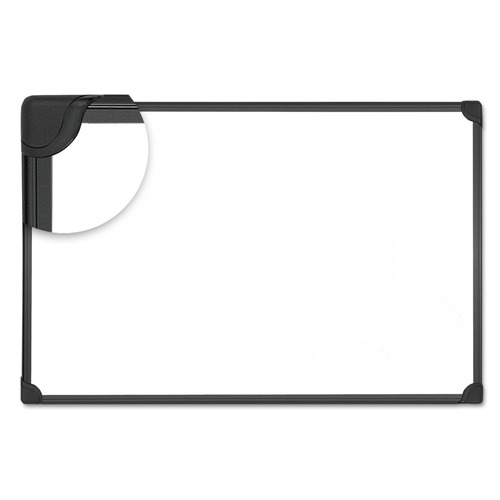 White Boards | Universal UNV43026 48 in. x 36 in. Design Series Magnetic Steel Dry Erase Board - White, Black Frame image number 0