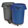 Office Jansan | Rubbermaid Commercial FG263200BLUE 32 Gallon Plastic Vented Round Brute Container - Blue image number 3