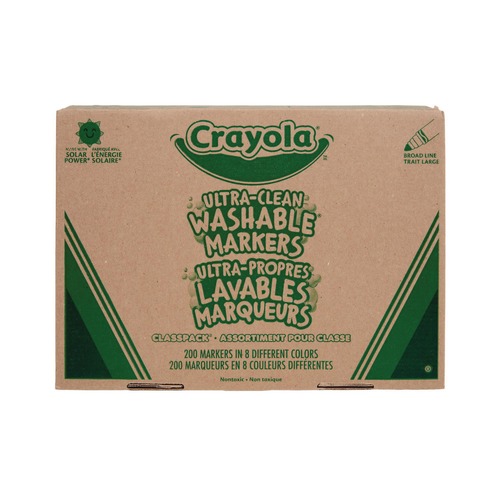 Washable Markers | Crayola 588200 Broad Bullet Tip Ultra-Clean Washable Marker Classpack (200/Box) image number 0