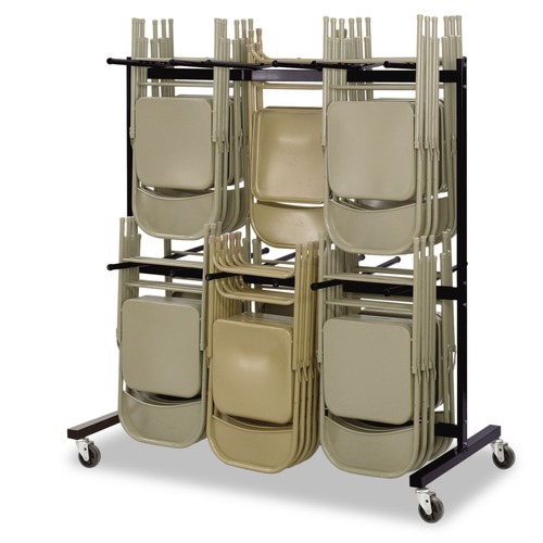  | Safco 4199BL Two-Tier Chair Cart, 64-1/2w X 33-1/2d X 70-1/4h, Black image number 0