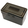Office Jansan | Universal UNV47286 Plastic 300 3 in. x 5 in. Card Capacity 5.63 in. x 3.25 in. x 3.75 in. Index Card Box - Translucent Black (2/Pack) image number 0