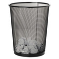 Trash Cans | Rolodex 22351 Steel Round Mesh Trash Can, 4.5 Gal, Black image number 1