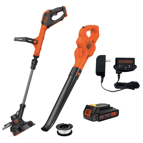 Outdoor Power Combo Kits | Black & Decker LSW221LSTE525-BNDL 20V MAX Cordless Sweeper Kit and 20V MAX EASYFEED 12 in. Cordless String Trimmer/Edger Kit with 3 Batteries (1.5 Ah) Bundle image number 0
