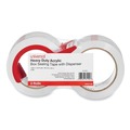 Office Jansan | Universal UNV31102 3 in. Core 1.88 in. x 54.6 yds. Heavy-Duty Acrylic Box Sealing Tape with Dispenser - Clear (2/Pack) image number 0