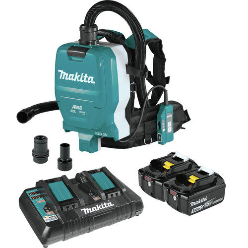 Dust Collectors | Makita XCV10PTX 18V X2 (36V) LXT Brushless Lithium-Ion 1/2 Gallon Cordless Backpack Dry Dust Extractor Kit with HEPA Filter, AWS Capable, and 2 Batteries (5 Ah) image number 0