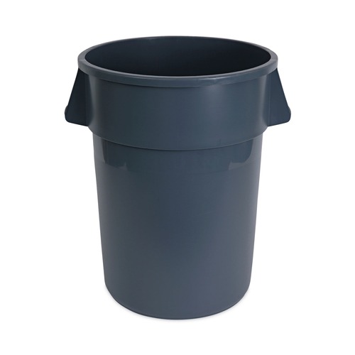 Trash Cans | Boardwalk 3485199 44-Gallon Round Plastic Waste Receptacle - Gray image number 0