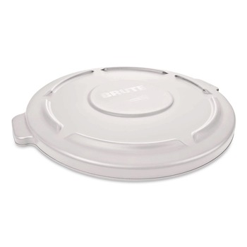 Rubbermaid Commercial 22.25 in. BRUTE Self-Draining Flat Top Lids for 32 gal. Round BRUTE Containers - White