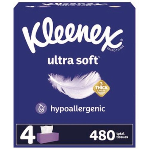 Tissues | Kleenex 54315 Ultra Soft 3-Ply Facial Tissue - White (6/Carton) image number 0