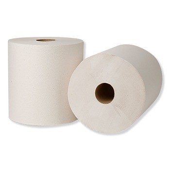 Tork 218004 7.88 in. x 800 ft. Hardwound Roll Towels - Natural White (6-Piece/Carton)