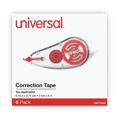  | Universal UNV75606 0.2 in. x 315 in. Correction Tape Dispenser (6/Pack) image number 0