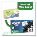 Washable Markers | EXPO 1871131A Extra-Fine Bullet Tip Low-Odor Dry-Erase Marker - Black (1-Dozen) image number 5