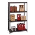 Office Filing Cabinets & Shelves | Alera 26112 36 in. x 18 in. x 60 in. 4-Shelf Steel Shelving Unit with Laminate Shelves - Black/Gun Metal Gray image number 7