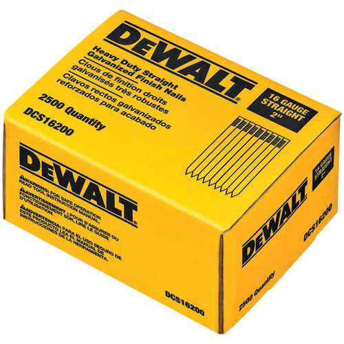 Finish Nailers | Dewalt DCS16200 2 in. 16-Gauge Straight Finish Nails (2,500-Pack) image number 0