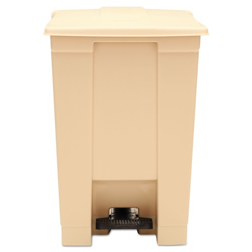 Trash Cans | Rubbermaid Commercial FG614400BEIG 12 gal. Plastic, Square, Indoor Utility Step-On Waste Container - Beige image number 0