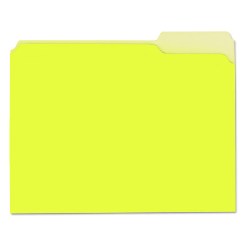 File Folders | Universal UNV12304 1/3 Cut Tabs Interior File Folders - Letter Size, Yellow (100/Box) image number 0