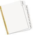 Office Jansan | Avery 11124 11 in. x 8.5 in. 8-Tab Double-Sided Gold Edge Reinforcing Insertable Big Tab Dividers - White/Clear Tabs (1-Set) image number 2
