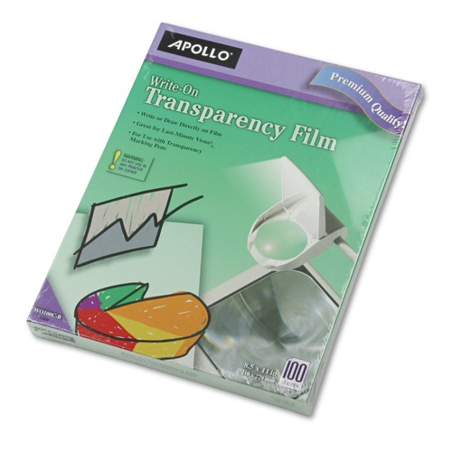  | Apollo VWO100C-BE-A 8.5 in. x 11 in. Write-On Transparency Film (100/Box) image number 0