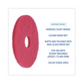 Office Jansan | Boardwalk BWK4014RED 14 in. Diameter Buffing Floor Pads - Red (5/Carton) image number 6