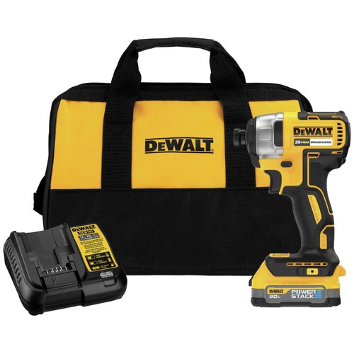 Impact Drivers | Dewalt DCF787E1 20V MAX Brushless Lithium-Ion 1/4 in. Cordless Impact Driver Kit with POWERSTACK Compact Battery (1.7 Ah) image number 0