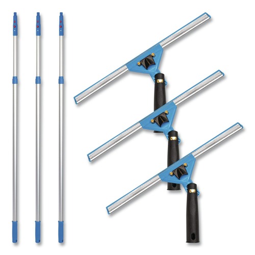 Cleaning Tools | Gritt Commercial GRI1306F143PK Pro Window Washing Kit with Swivel Squeegee and 6 ft Telescopic Pole, 14-in Wide Blade, 3/Kit image number 0
