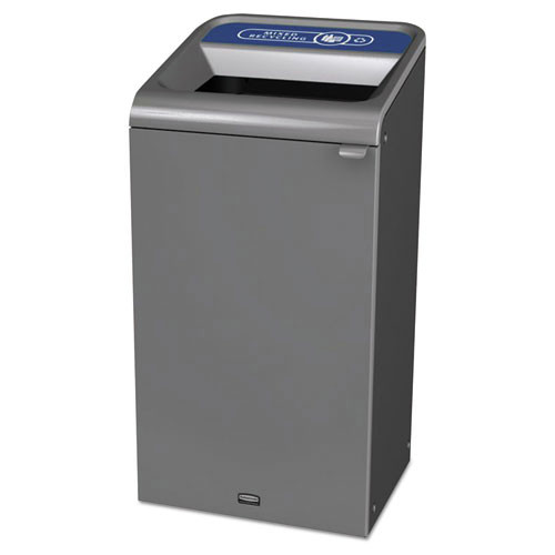 Rubbermaid Commercial 1961622 Configure 23-Gallon Mixed Indoor Recycling Waste Receptacle - Gray image number 0