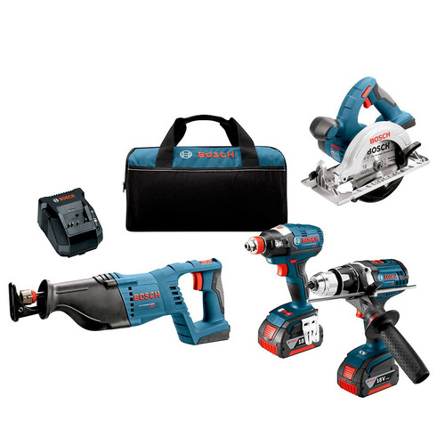 Combo Kits | Factory Reconditioned Bosch CLPK430-181-RT 18V Lithium-Ion Heavy Duty 4-Tool Combo Kit image number 0