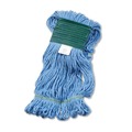 Tradesmen Day Sale | Boardwalk BWK502BLEA 5 in. Headband Super Loop Cotton/Synthetic Fiber Wet Mop Heads - Medium, Blue image number 2