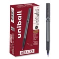 Pens | uni-ball 60027 Deluxe Extra-Fine 0.5 mm Rollerball Pen - Blue Ink/Metallic Gray/Black/Blue Barrel (1-Dozen) image number 0