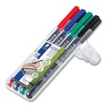 Pens | Staedtler 313 WP4 0.4 mm Porous Point Extra-Fine Lumocolor Permanent Marker Pen - Assorted Ink Colors/Barrel (4/Pack) image number 2