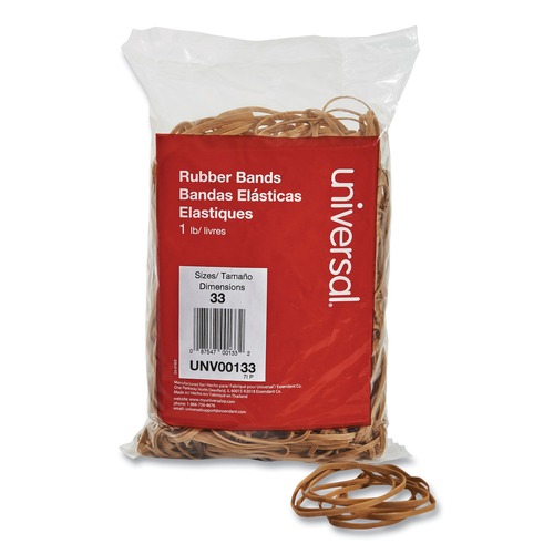  | Universal UNV00133 0.04 in. Gauge Size 33 Rubber Bands - Beige (640/Pack) image number 0