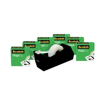 Scotch 0.75 in. x 83.33 ft. 1 in. Core Magic Tape Desktop Dispenser Value Pack - Clear (6/Pack)