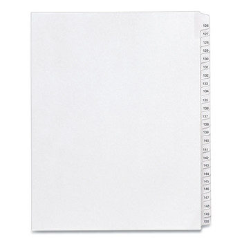 Avery 11 x 8.5 Allstate Style Preprinted Legal Exhibit Side 126 to 150 Tab Index Dividers - White (25-Pieces/Set)