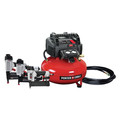 Nail Gun Compressor Combo Kits | Porter-Cable PCFP3KIT 3-Piece Nailer and 0.8 HP 6 Gallon Oil-Free Pancake Air Compressor Combo Kit image number 0