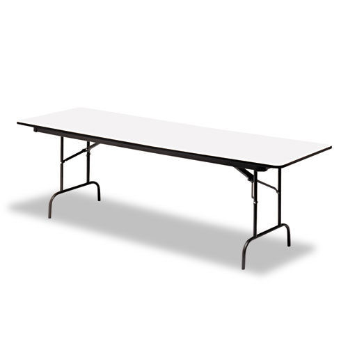 Office Jansan | Iceberg 55227 72 in. x 30 in. x 29 in. OfficeWorks Rectangular Commercial Wood-Laminate Folding Table - Gray/Charcoal image number 0