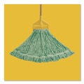 Mops | Rubbermaid Commercial FGF13700GR00 24 oz. Non-Launderable Cotton/Synthetic Cut-End Wet Mop Heads - Green image number 3