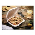 Food Service | Pactiv Corp. YCN809010000 EarthChoice SmartLock 9 x 9 x 3.1 Plastic Microwavable MFPP Hinged Lid Container - White (120/Carton) image number 6