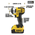 Impact Wrenches | Dewalt DCF880M2 20V MAX XR Cordless Lithium-Ion 1/2 in. Impact Wrench Kit with Detent Pin image number 3