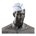Food Service | AmerCareRoyal RCC2 Adjustable Crepe Paper Classy Cap - One Size Fits All/White/Blue Stripe (1000/Carton) image number 1