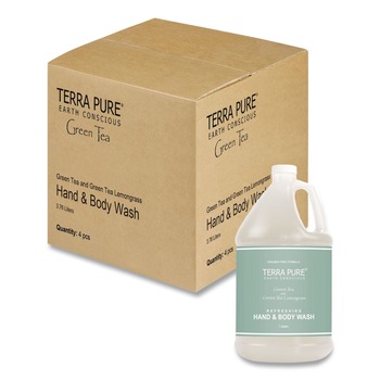 Diversified Hospitality Solutions Terra Pure 1 Gallon Body Wash - Green Tea Lemongrass (4/Carton)