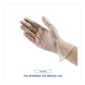 Disposable Gloves | Boardwalk BWK361LBX 3.6 mil Thick Powder-Free Exam Vinyl Gloves - Large, Clear (100/Box) image number 7