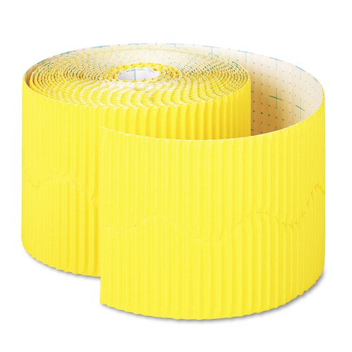 Office Jansan | Pacon P0037086 Bordette 2.25 in. x 50 ft. Decorative Border - Canary (1-Roll) image number 0