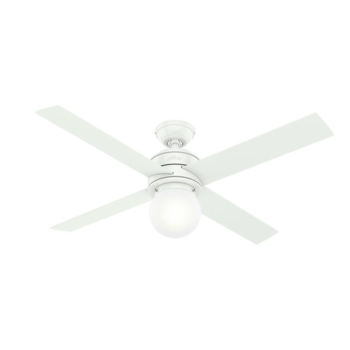 Hunter 50276 52 in. Hepburn Matte White Ceiling Fan with Light Kit and Wall Control image number 0
