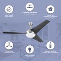Ceiling Fans | Prominence Home 51872-45 52 in. Remote Control Contemporary Indoor LED Ceiling Fan with Light - Satin Nickel image number 1