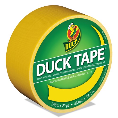 Packing Tapes | Duck 1304966 1.88 in. x 20 yards 3 in. Core Colored Duct Tape - Yellow (1-Roll) image number 0