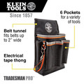 Klein Tools 5241 Tradesman Pro 10.25 in. x 6.75 in. x 10.25 in. 6-Pocket Tool Pouch image number 1